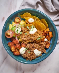 Bowl del caribe con sobrebarriga