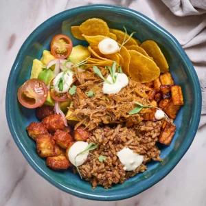 Bowl del caribe con sobrebarriga